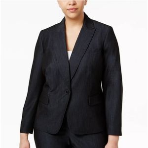 EUC 24W Indigo Twill Blazer Anne Klein